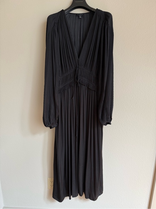 Current Air Dresses & Skirts - Current Air Black Pleated V-Neck Maxi Dress